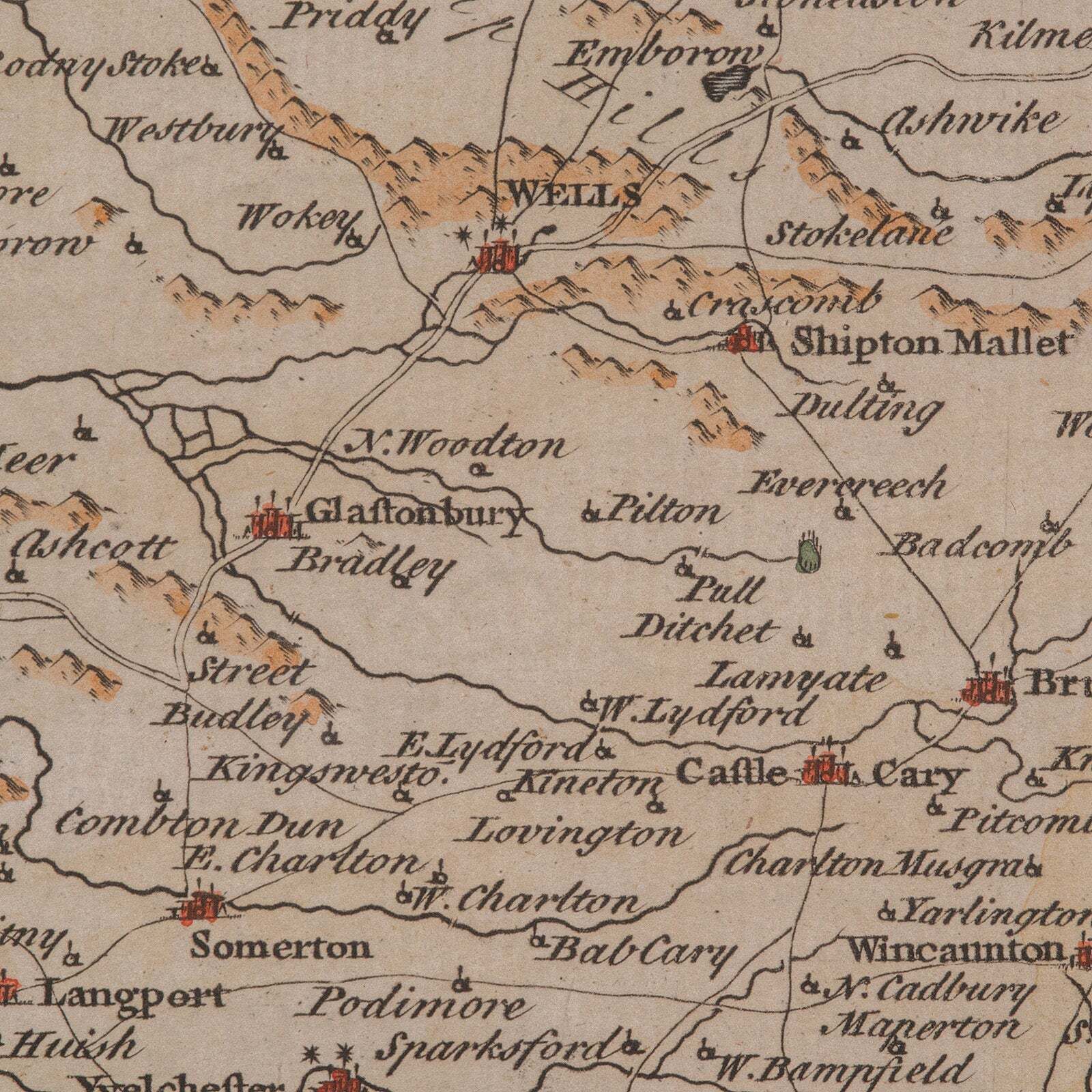 photo for sale Antique Somerset Map, Thomas Kitchin, English, Cartographic Reference, Georgian