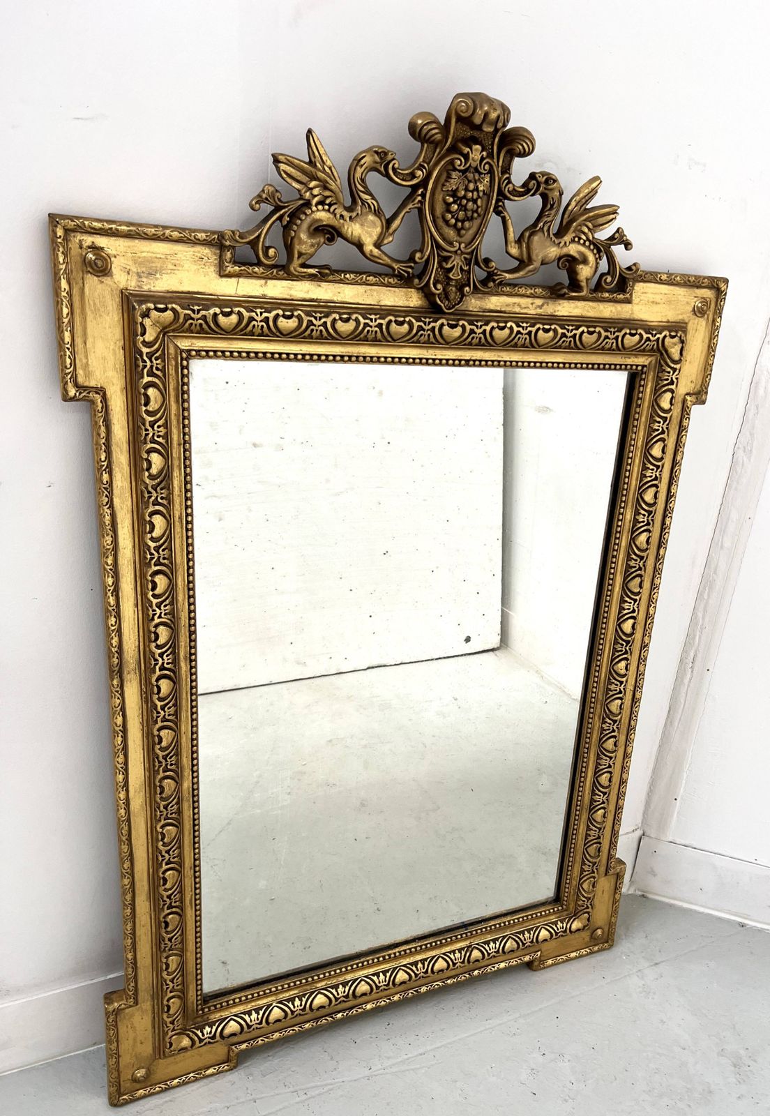 Louis XVI Style Mirror In Wood And Gilded Stucco, 19th Century photo Home Decor