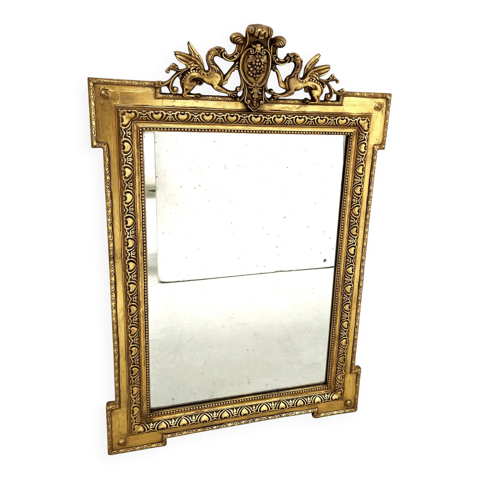 photo vintage Louis XVI Style Mirror In Wood And Gilded Stucco, 19th Century