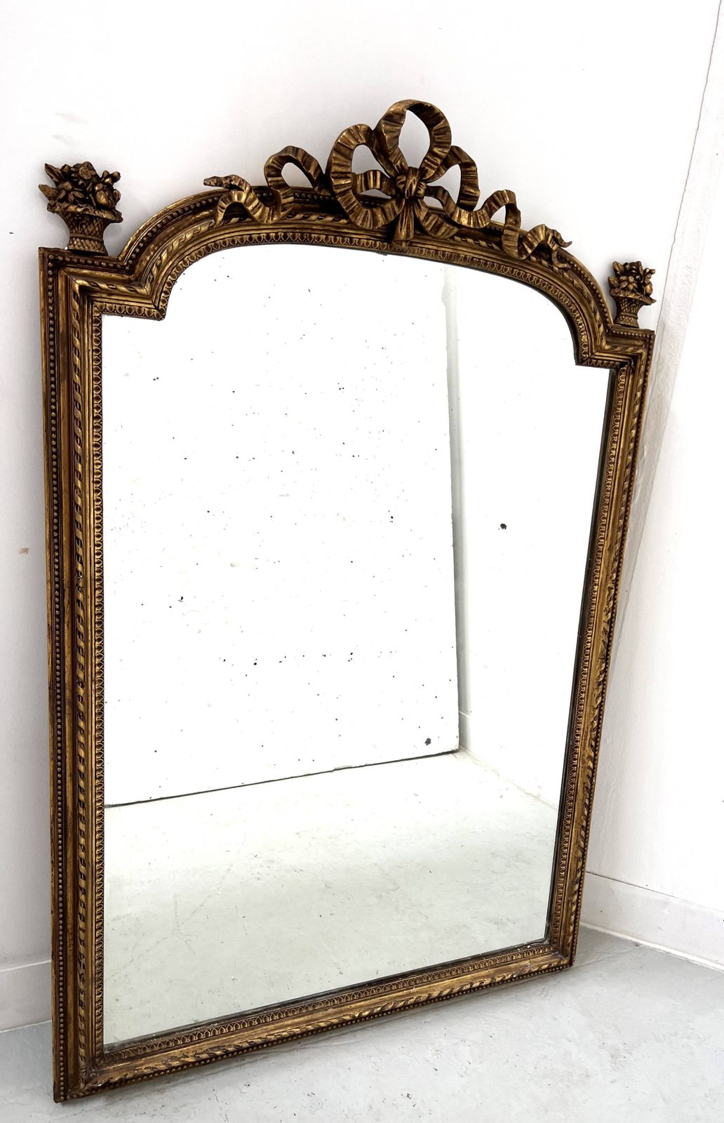 Louis XVI Style Mirror In Wood And Gilded Stucco, 19th Century photo furniture
