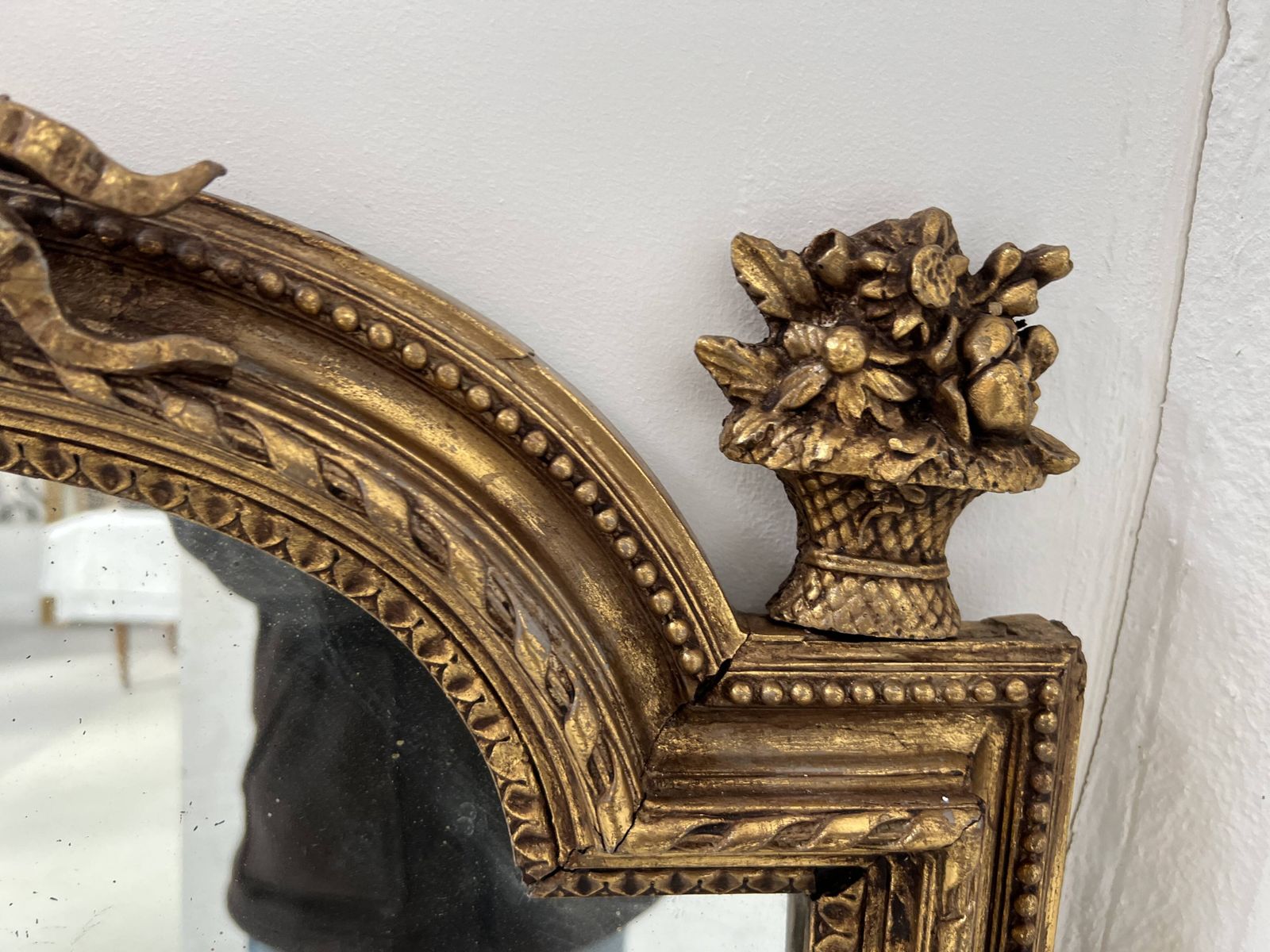 Louis XVI Style Mirror In Wood And Gilded Stucco, 19th Century photo buy