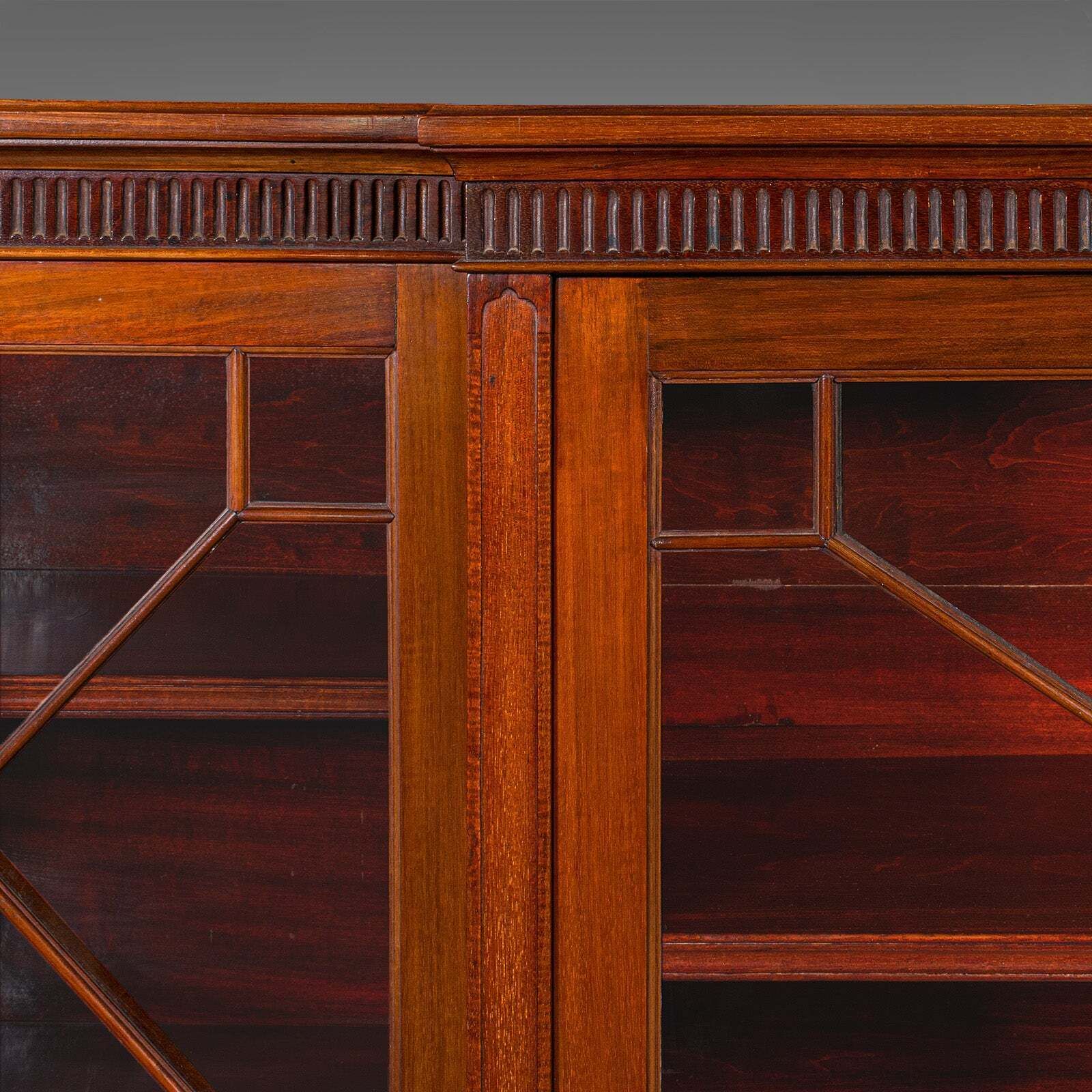 photo furniture Large Antique Breakfront Bookcase, English, Cabinet, Georgian Revival, Victorian