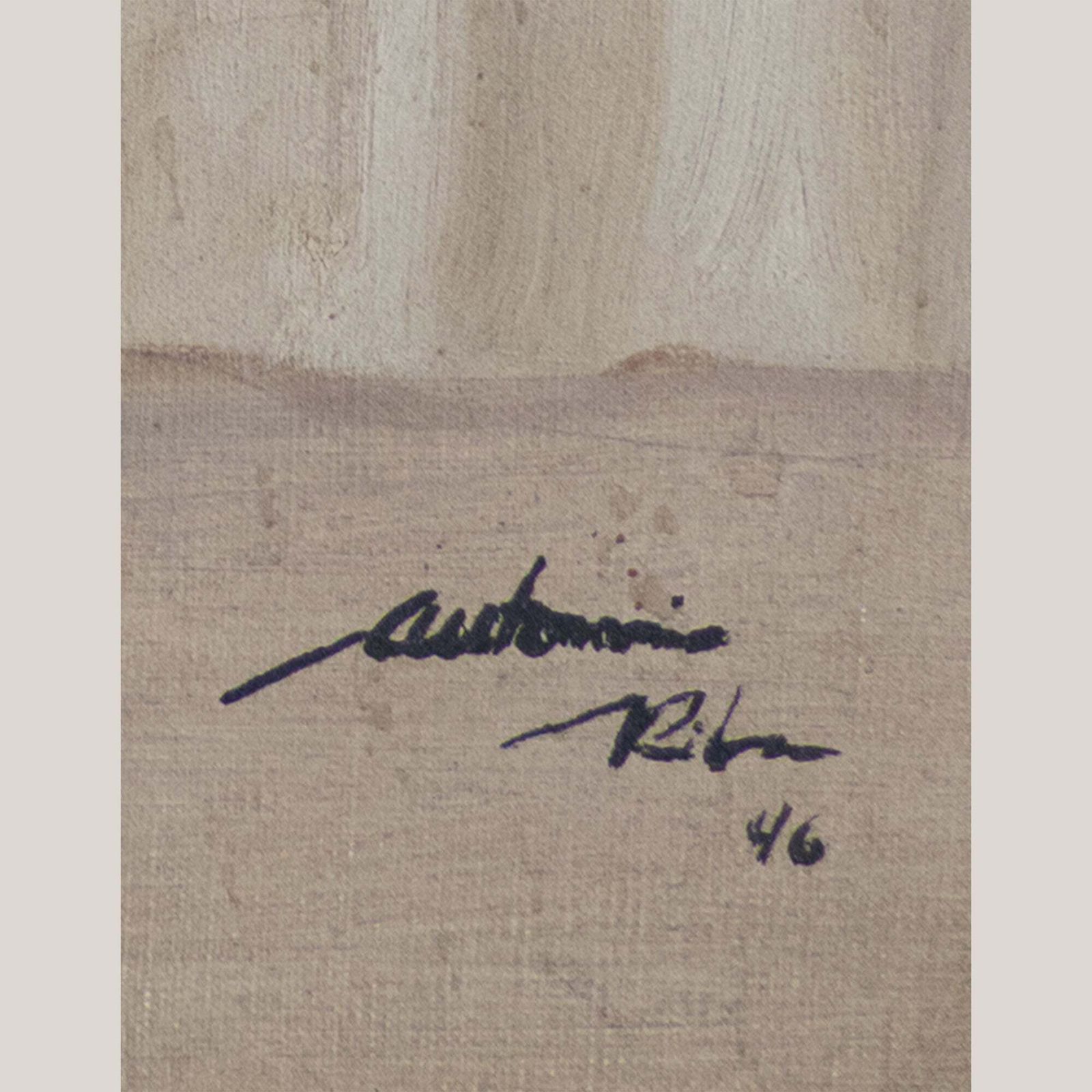 Seated Woman Offering Fruit – Oil Painting By Antonio Riba (1946) photo 671.0