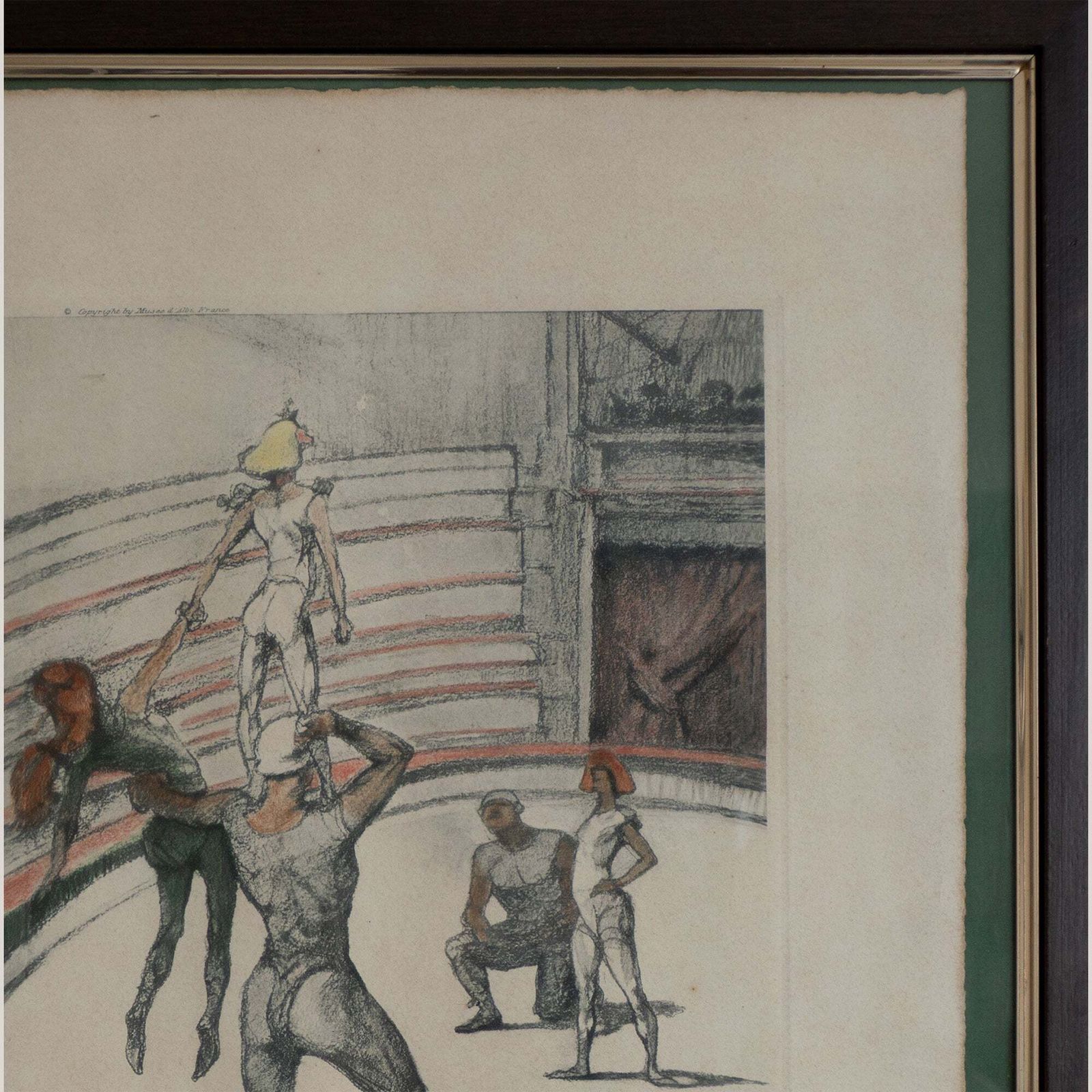 La Chapiteau – Acrobats After Toulouse Lautrec   Vintage Circus Lithograph photo for sale