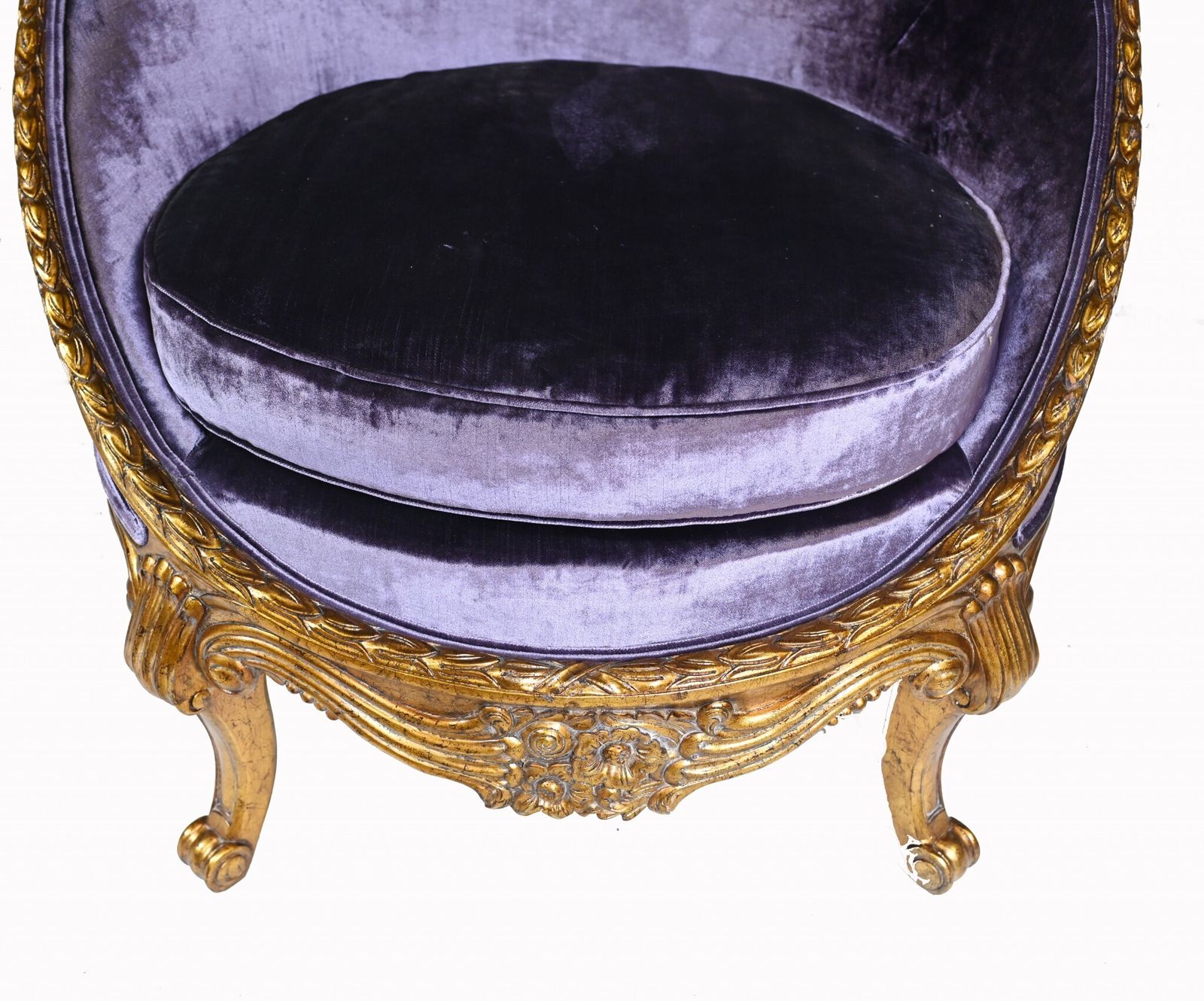 Pair French Empire Tub Chairs Arm Chair Fauteil Gilt Frame photo Furniture