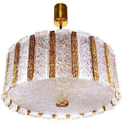 Bronze Drum Chandelier In Murano Glass From Kalmar