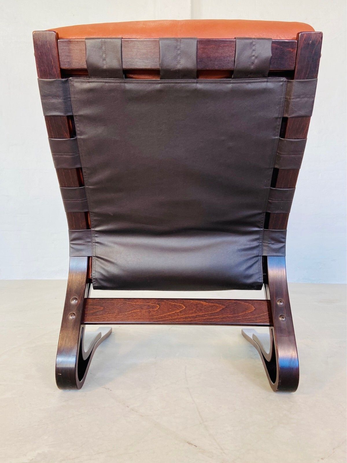 Vintage Mid Century Scandinavian (Oddvin Rykken)  Cognac Leather  Chair 1960s photo vintage