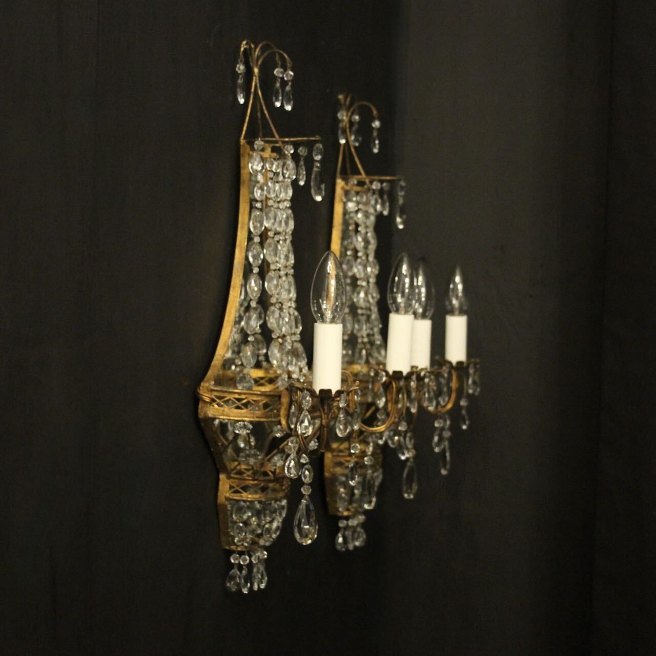 photo furniture French Pair Of Gilded Toleware Girandoles
