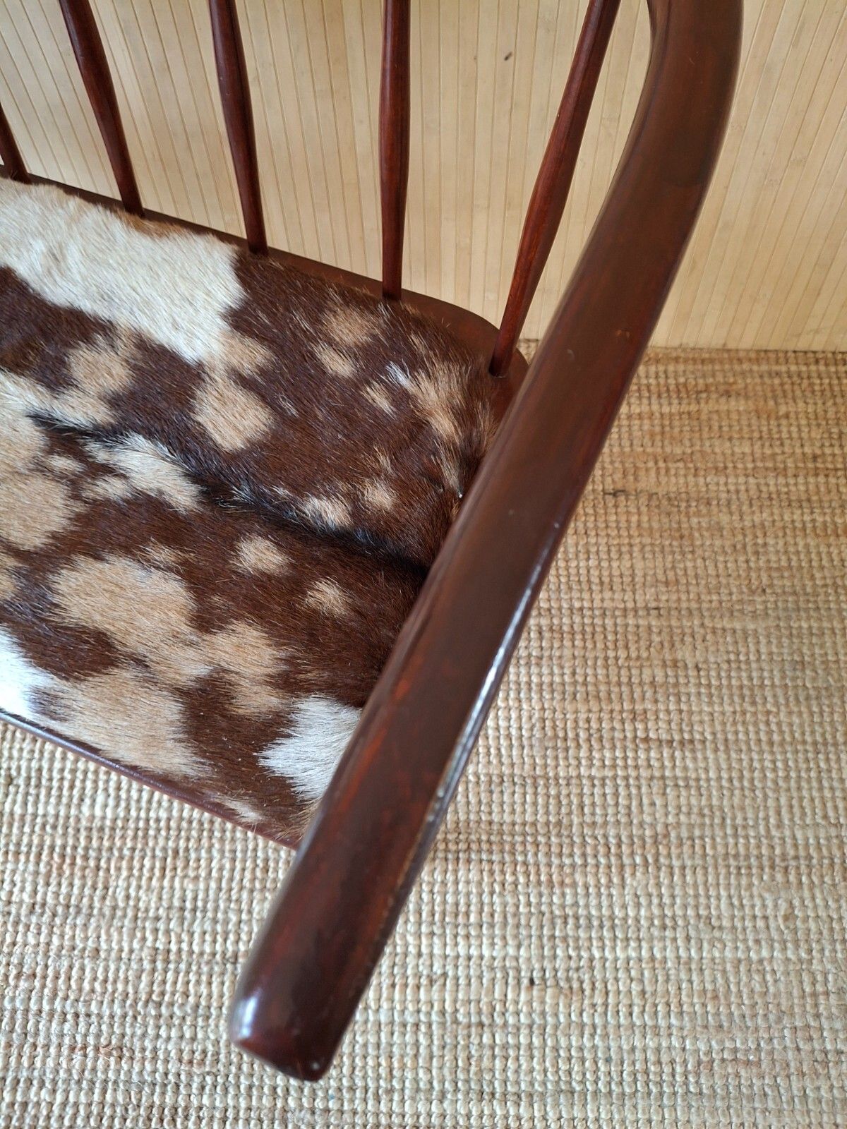 Fab Vintage Chippy Heath Mid Century Teak Telephone Seat Hall Table Goatskin photo 525.0