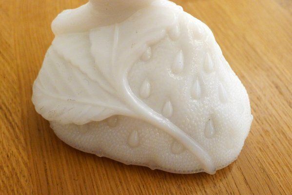 Early 20th Century Strawberry & Snail Sugar Pot In Opaline Glass From Portieux, 1890s photo furniture