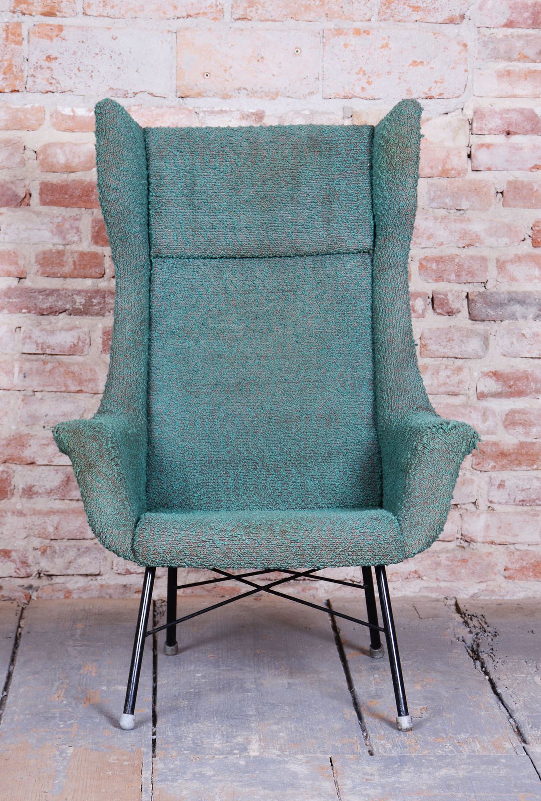 Original Mid Century Wingchair, By Miroslav Navratil, Fiberglass, Czech, 1960s photo for sale