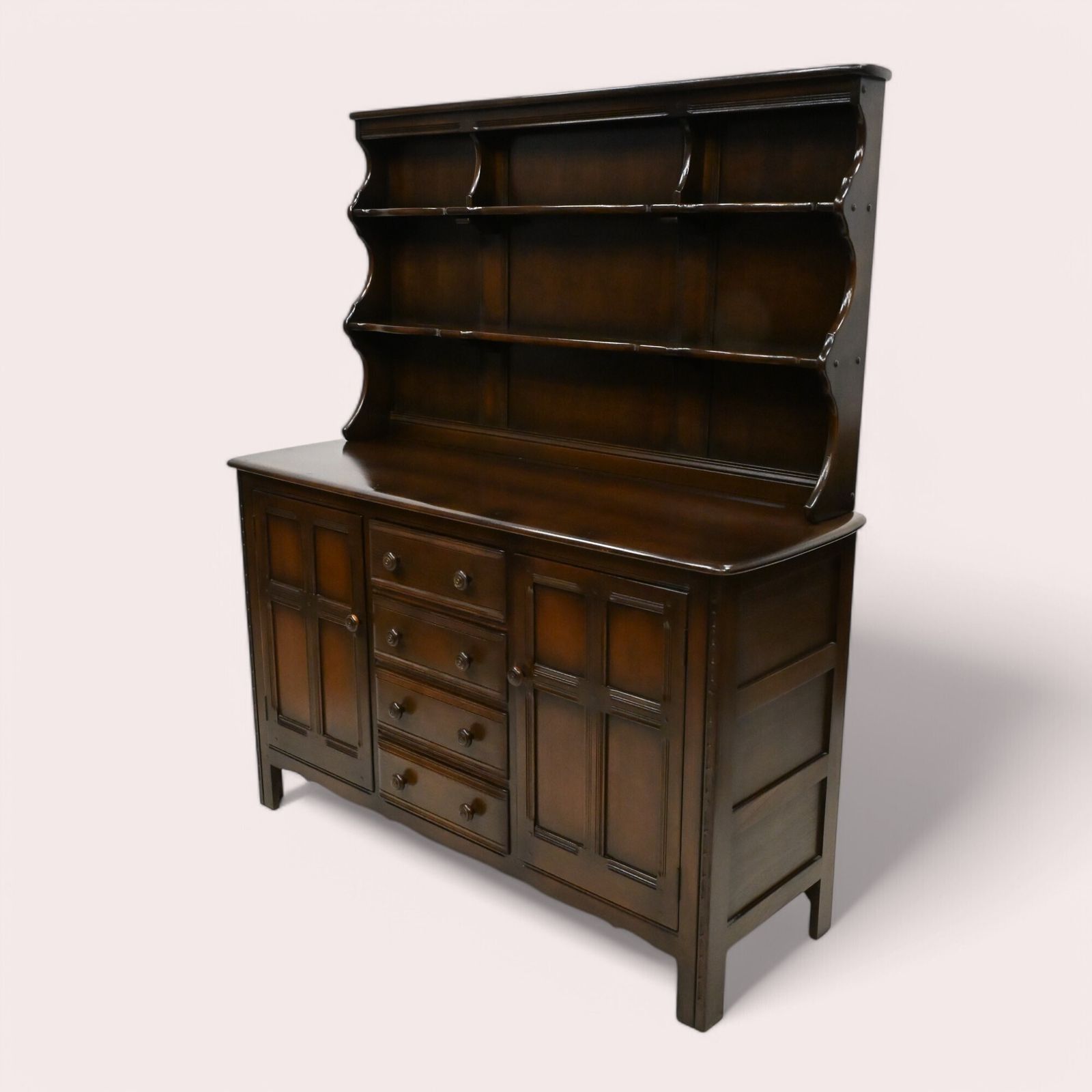 Ercol Dresser 4 Drawers And Shelved Top Dark Finish Free Uk Delivery photo furniture