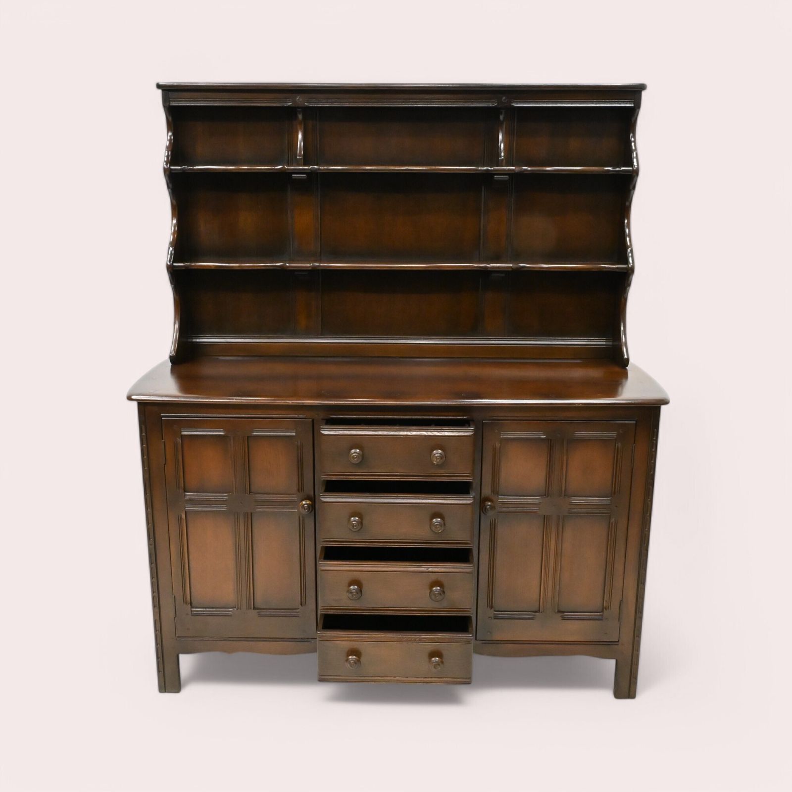 Furniture Ercol Dresser 4 Drawers And Shelved Top Dark Finish Free Uk Delivery photo