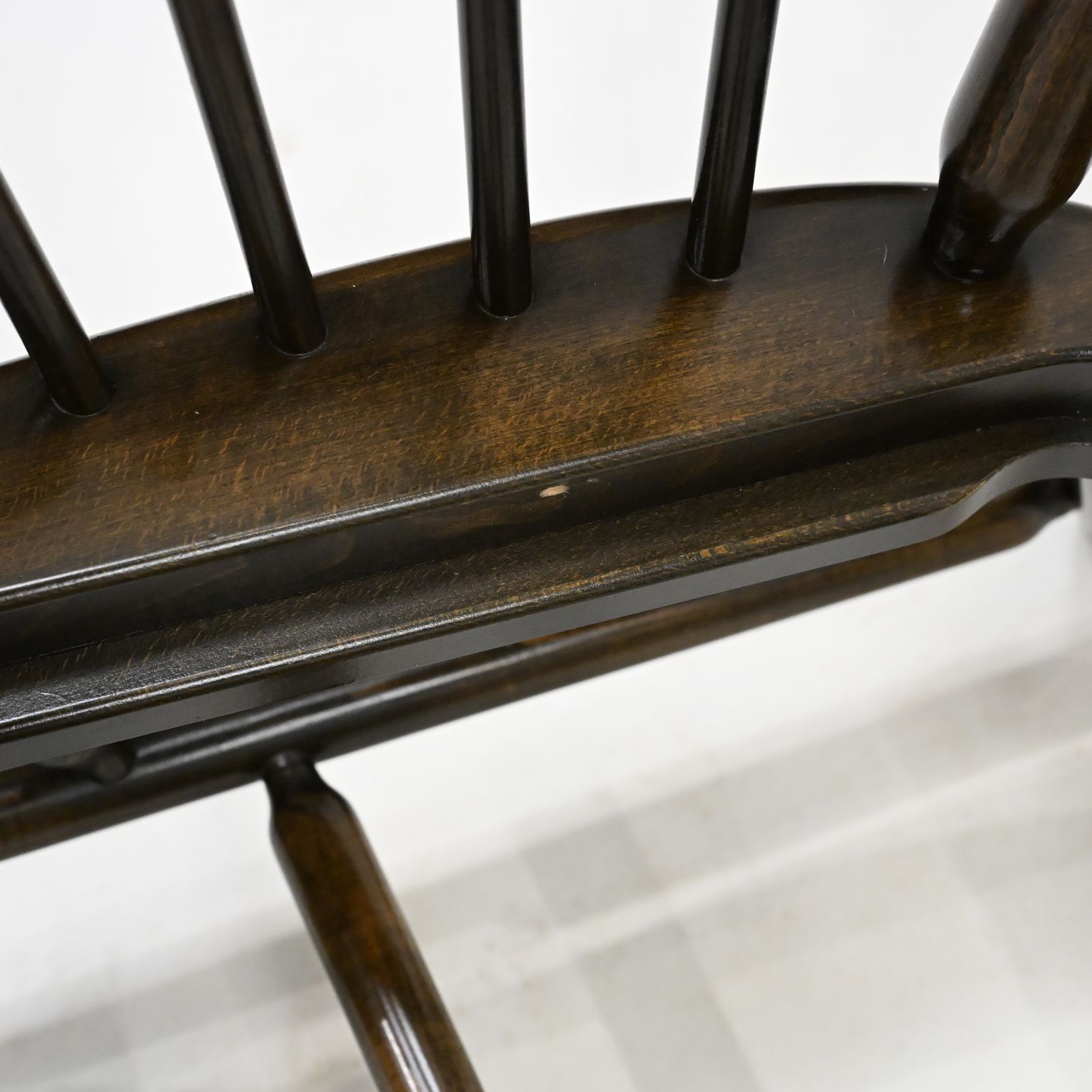 Furniture Ercol Easy Chair Armchair Dark Finish Original Upholstery Free Uk Delivery* photo
