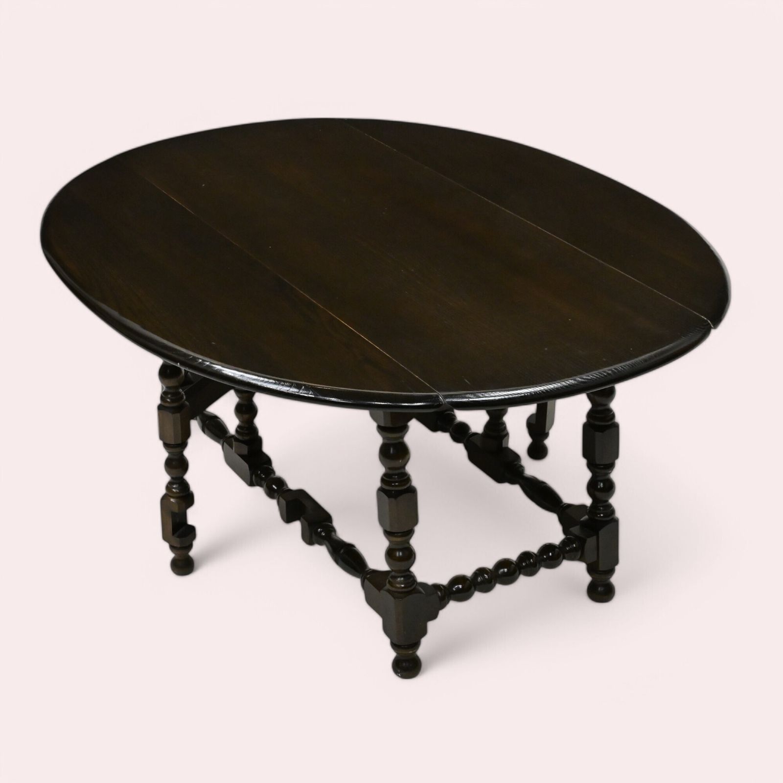 Ercol Oval Coffee Table Gate Leg Dark Finish Free Nationwide Delivery photo furniture