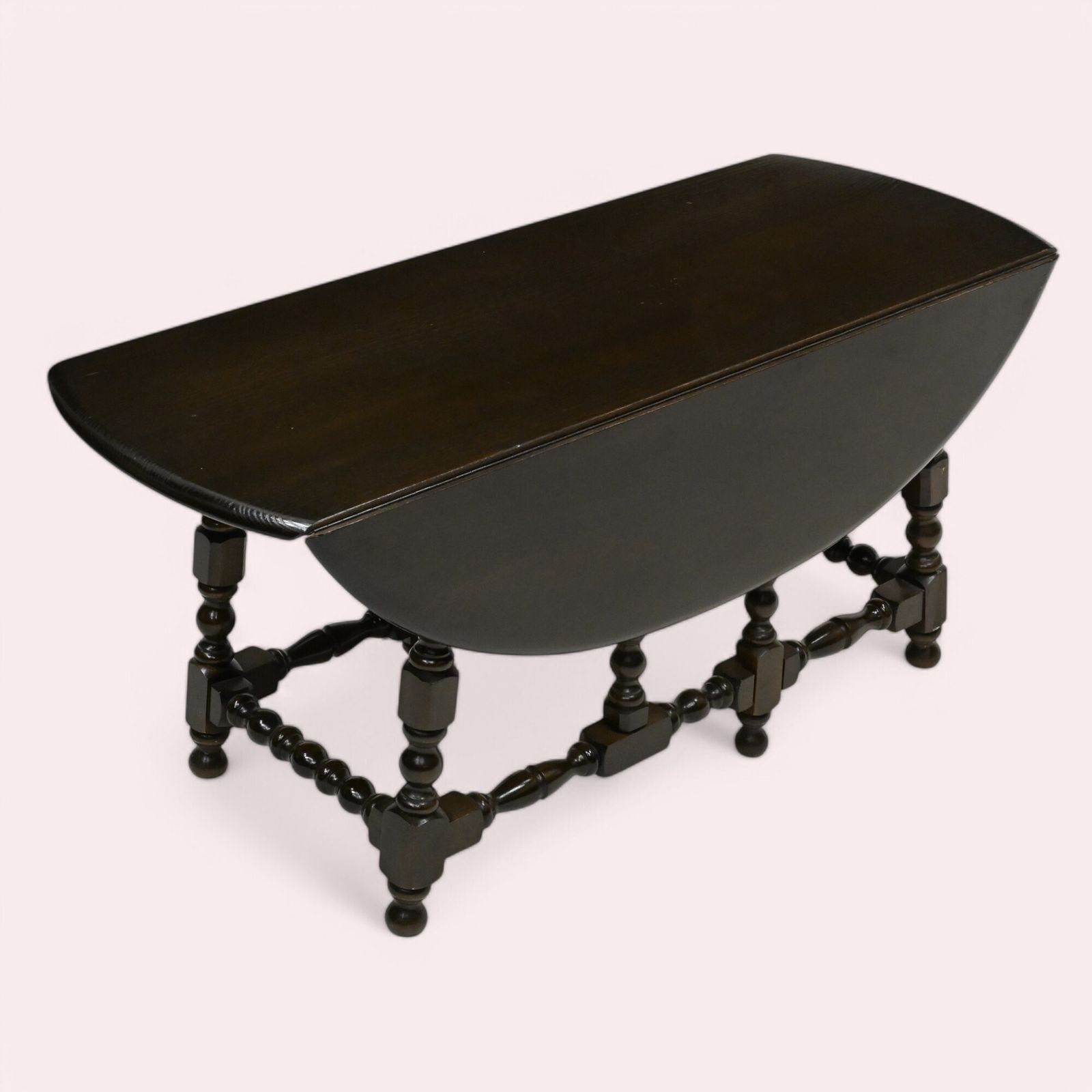 Ercol Oval Coffee Table Gate Leg Dark Finish Free Nationwide Delivery photo Furniture