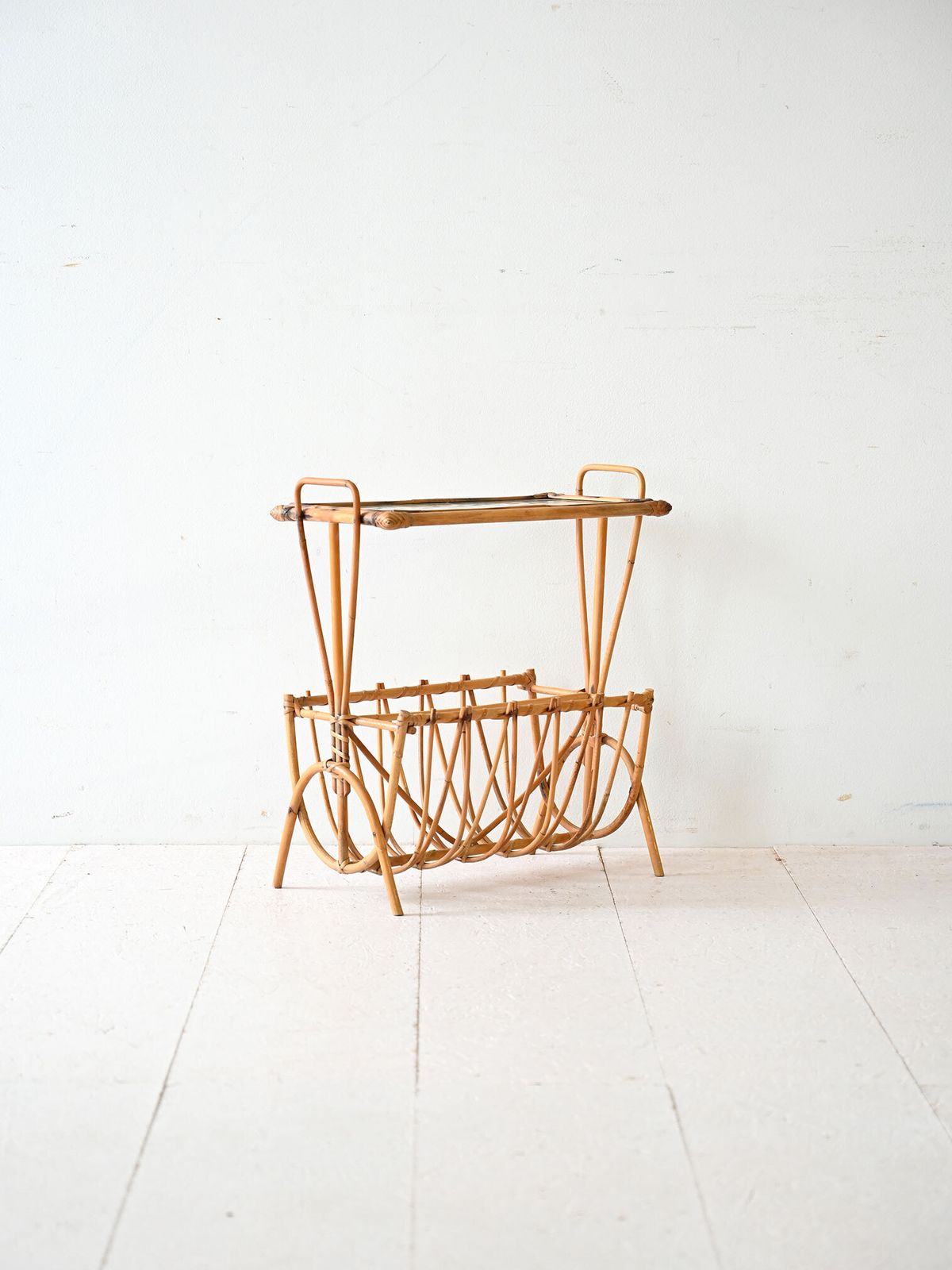 Swedish Bamboo Magazine Rack, Minimalist photo for sale