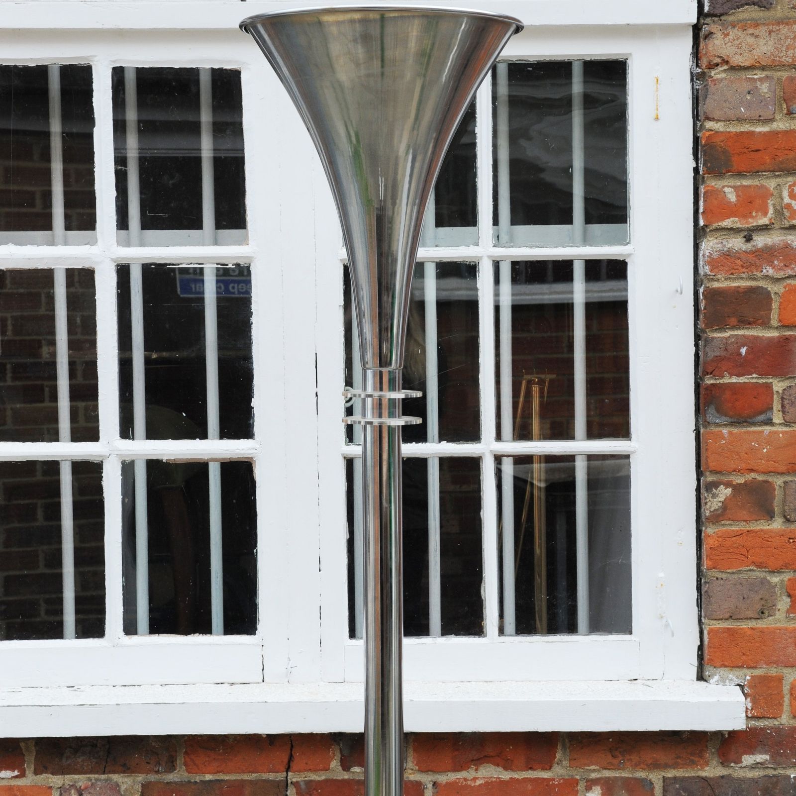 Large Chrome French Trumpet Shaped Floor Lamp, 1940s photo Lighting