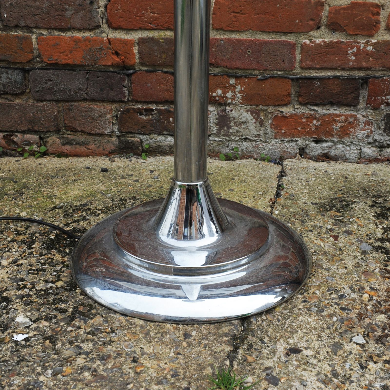 Large Chrome French Trumpet Shaped Floor Lamp, 1940s photo vintage