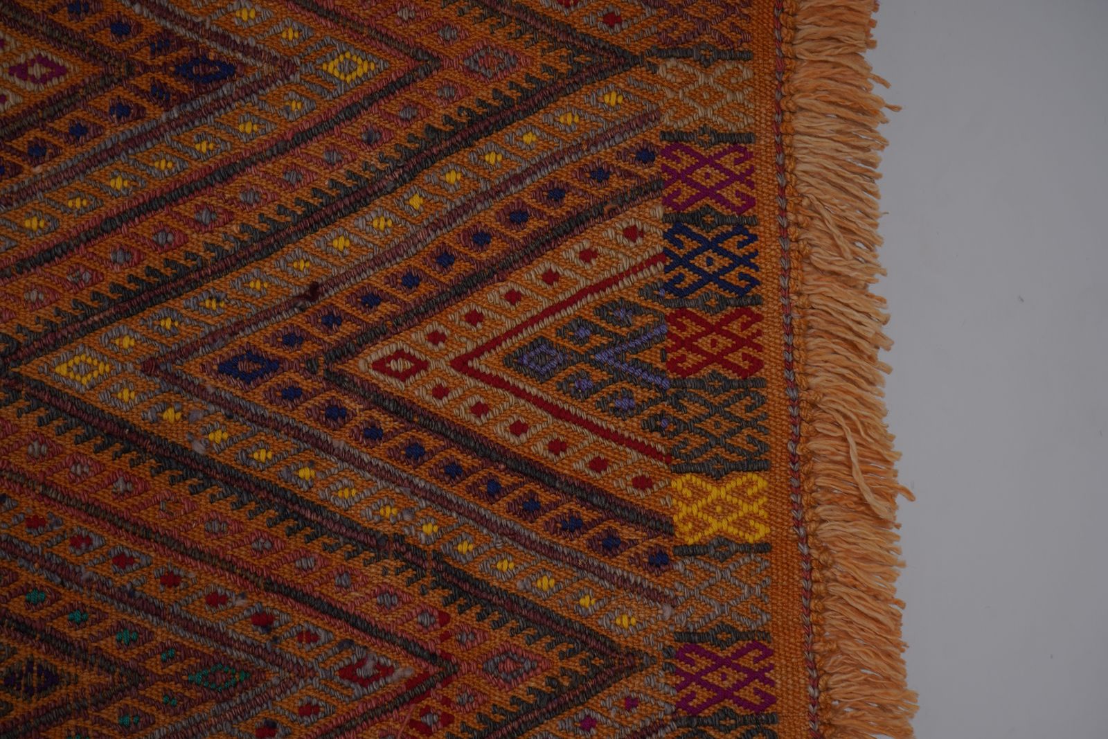 1960s Jajim Kilim With Bold Diamond Designs 5'4'' X 7'7'' photo buy