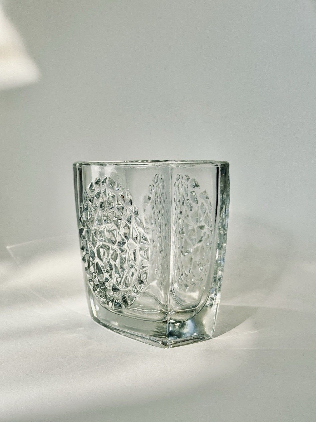 50.0 Rudolf Jurnikl For Rudolfova Glassworks "Hobnail" Modernist Vase 1960’s photo