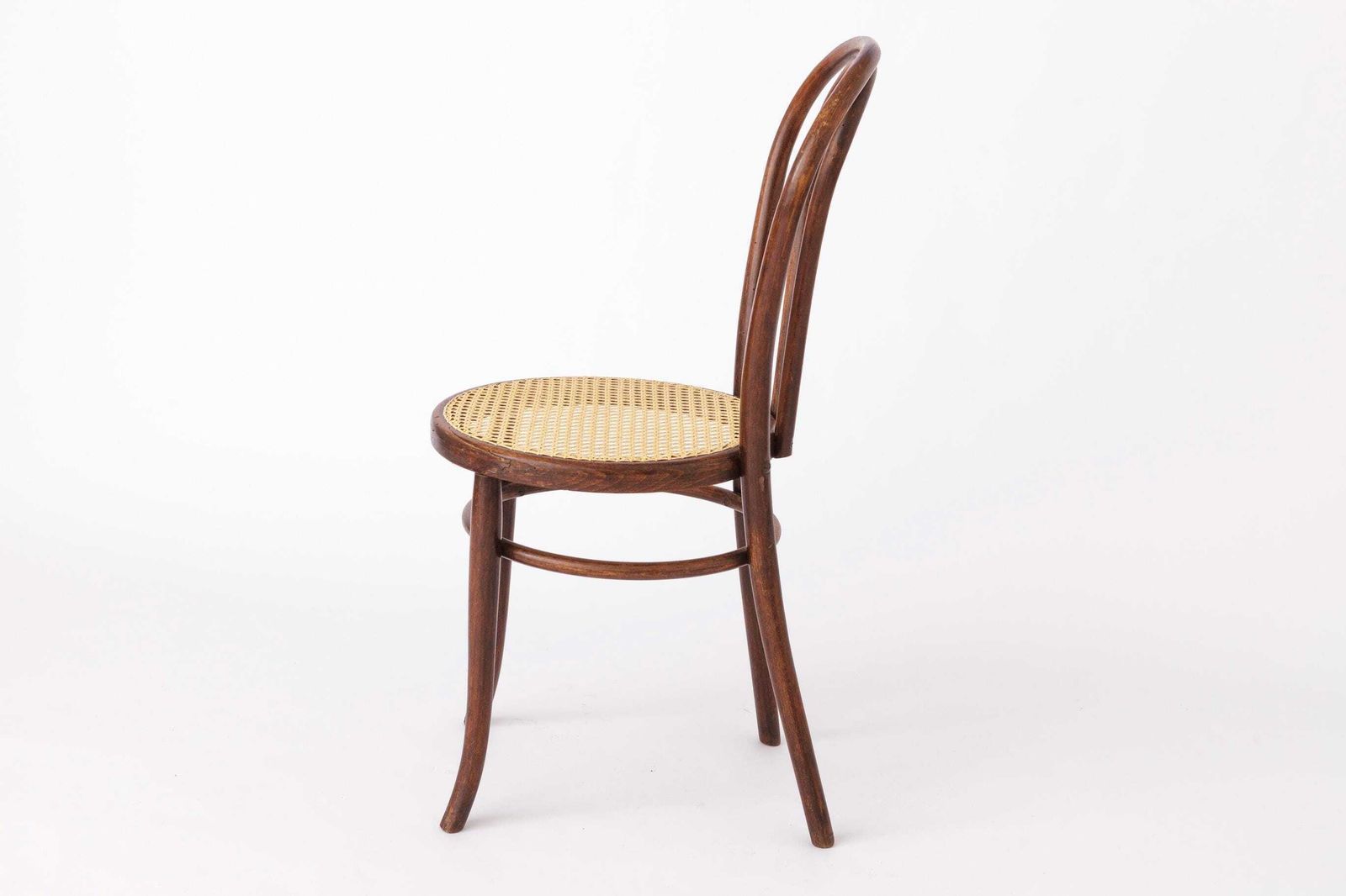 Vintage Bentwood Chair – 1950s 1960s, Beech Wood, New Viennese Weaving, Mid Century Dining Chair photo vinterior