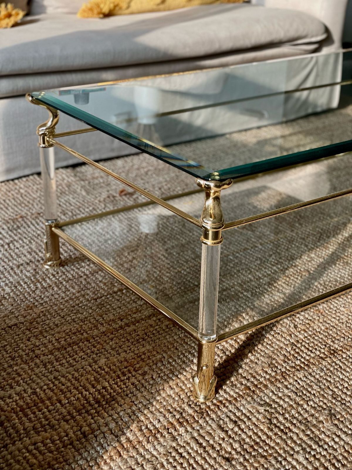 Gold & Glass Coffee Table (French Style)
