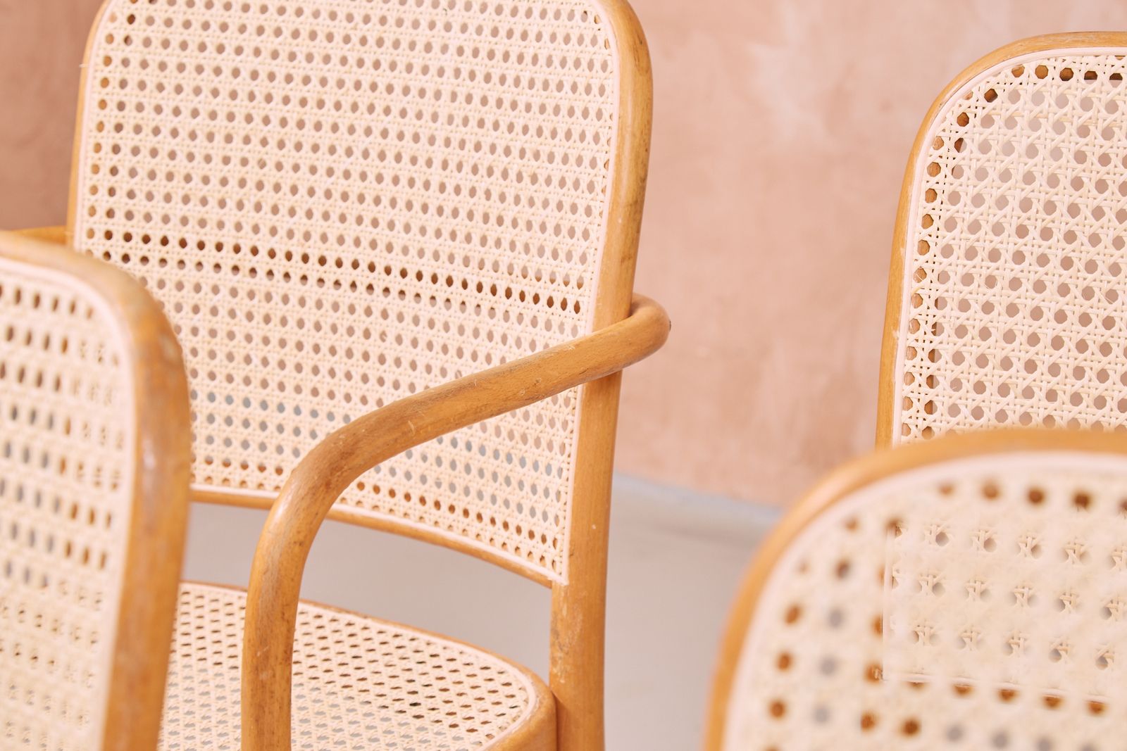 Set Of Six Prague Chairs By Josef Hoffmann And Josef Frank, Bentwood And Cane, 1930s photo Furniture