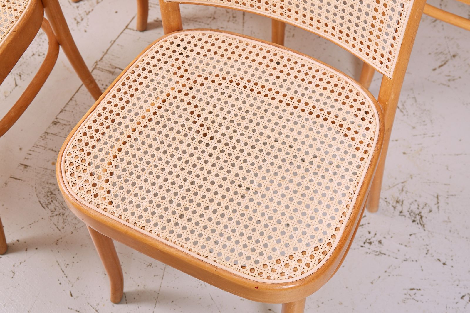 Set Of Six Prague Chairs By Josef Hoffmann And Josef Frank, Bentwood And Cane, 1930s photo vinterior
