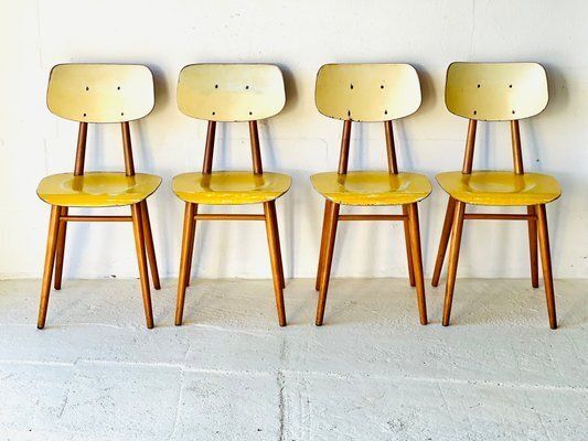 Meubels Eetkamerstoelen Van Ton, Ca. Jaren 1960, Set Van 4 photo
