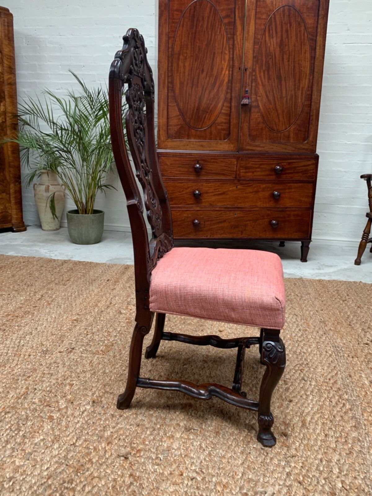 19th Century Continental Walnut Side Chair photo for sale