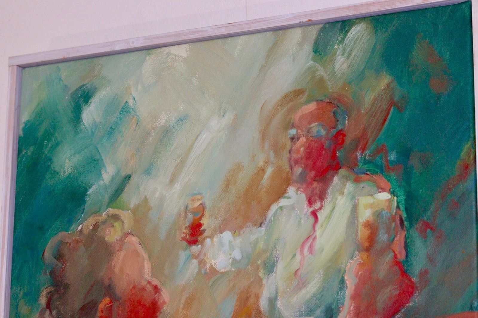 photo furniture Mid Century Original Swedish Oil On Canvas "Toast " By Carina Nordborg..    Vintage & Framed