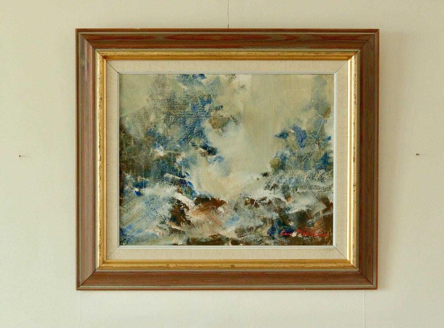 Mid Century Original Swedish Oil On Panel "Cliffs On Ljusterö " By Lars Boëthius Vintage & Framed