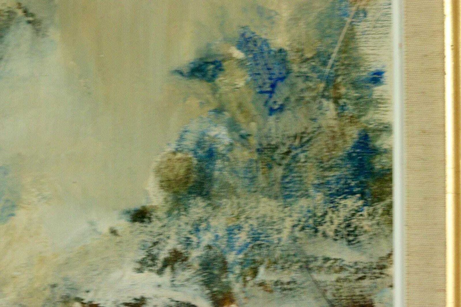 Mid Century Original Swedish Oil On Panel "Cliffs On Ljusterö " By Lars Boëthius Vintage & Framed photo vinterior