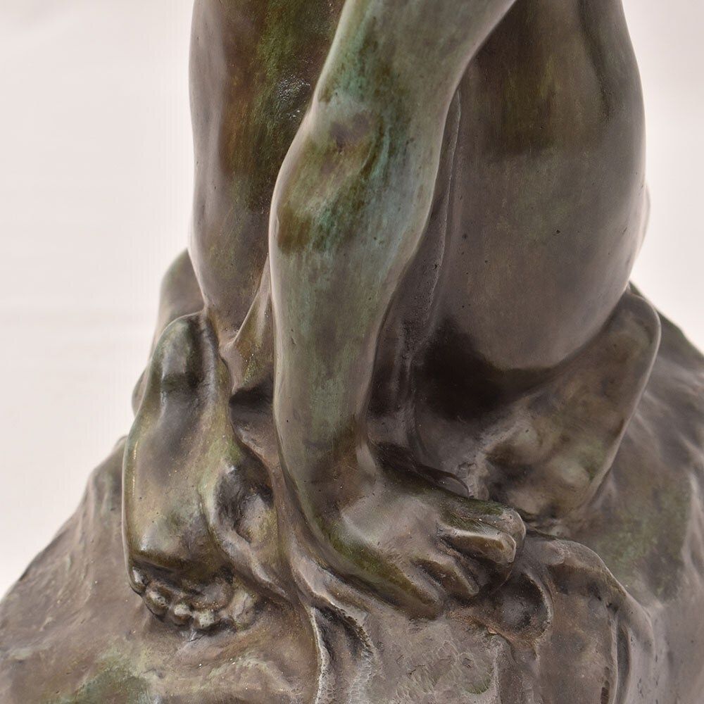 Antique Bronze Statues, Naked Woman, Amedeo Gennarelli, 20th Century, Art Deco. (Stb89) photo buy