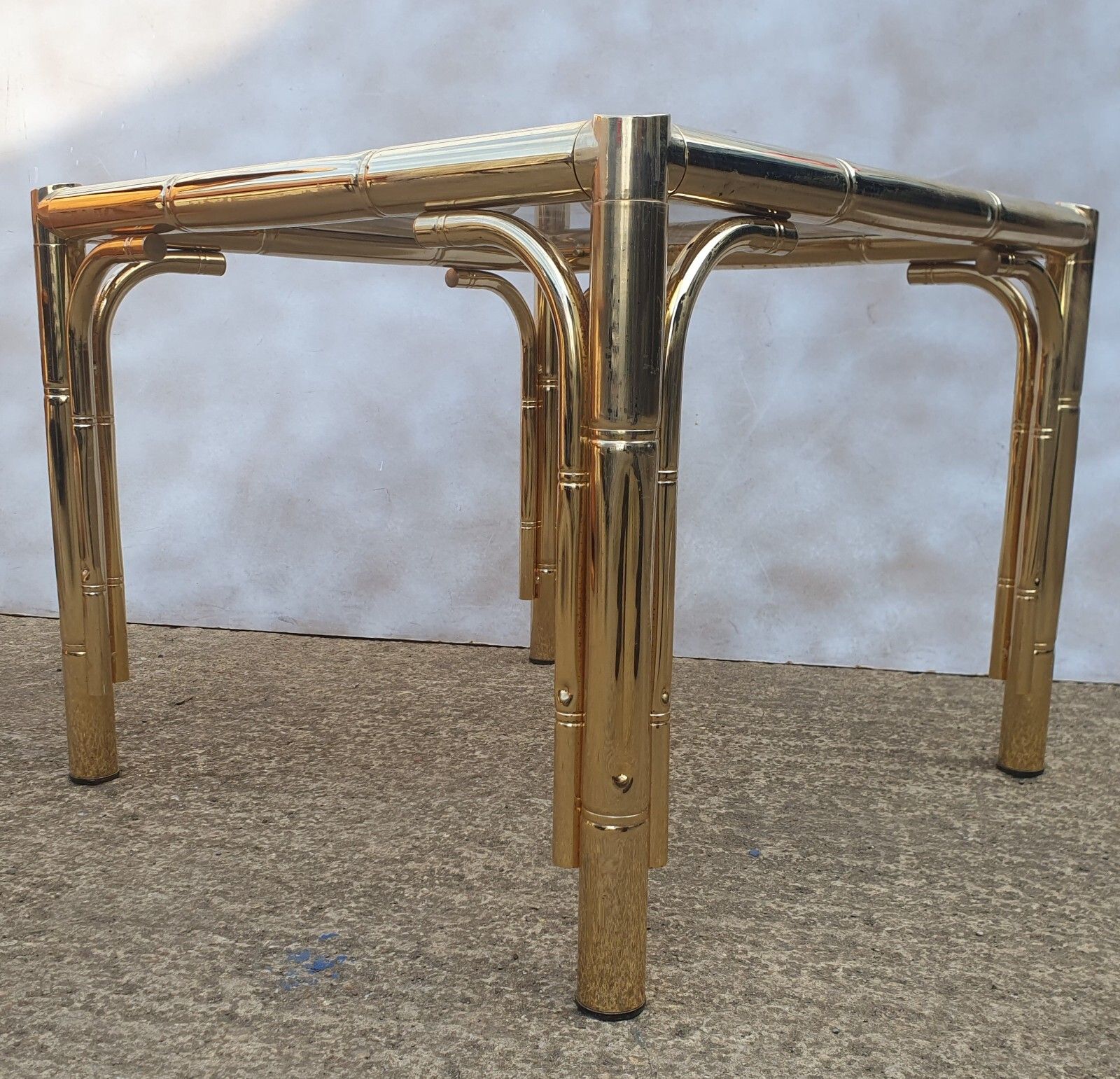 Vintage Mid Century French Glass And Brass Coffee Table / Lamp Table photo Furniture
