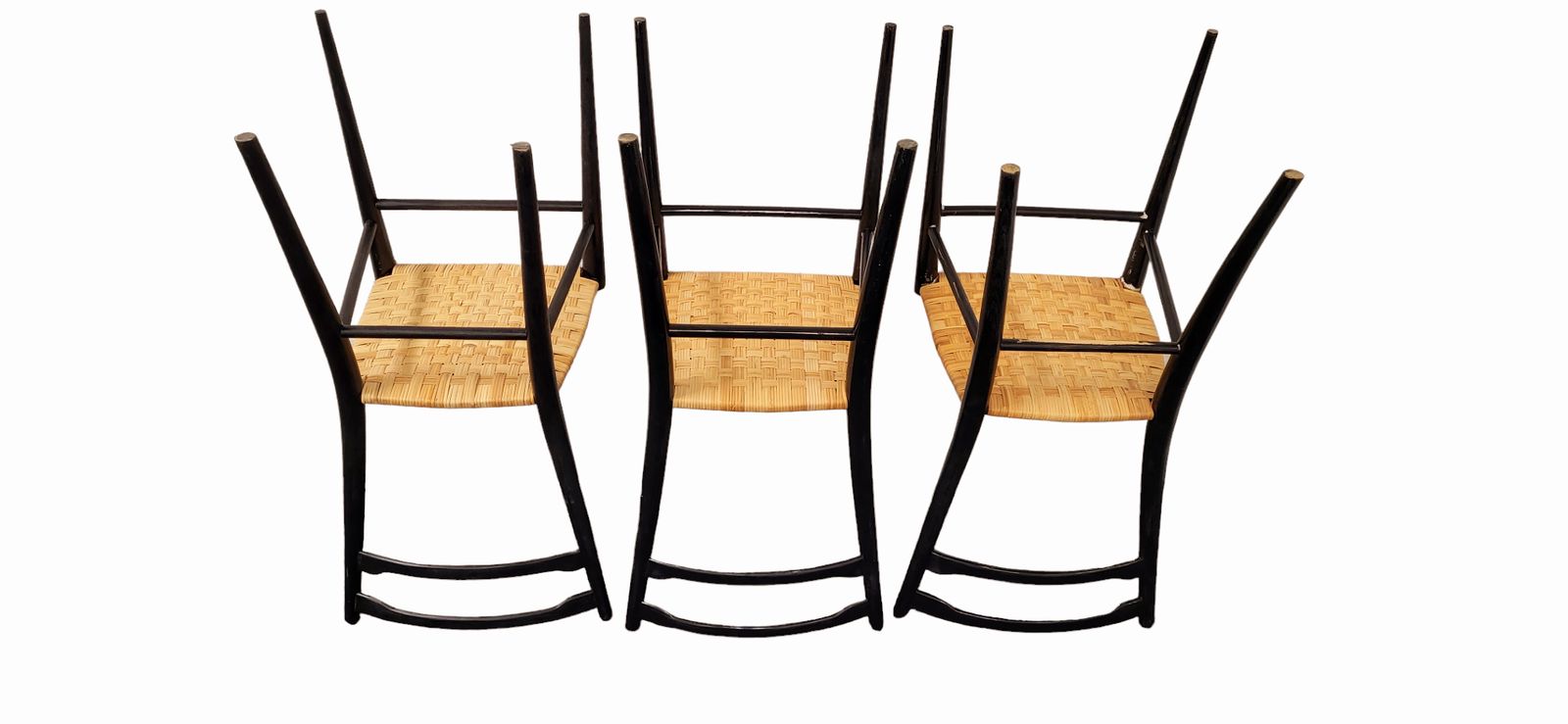 Furniture Cane Chairs In The Style Of Gio Ponti, Set Of 3 photo