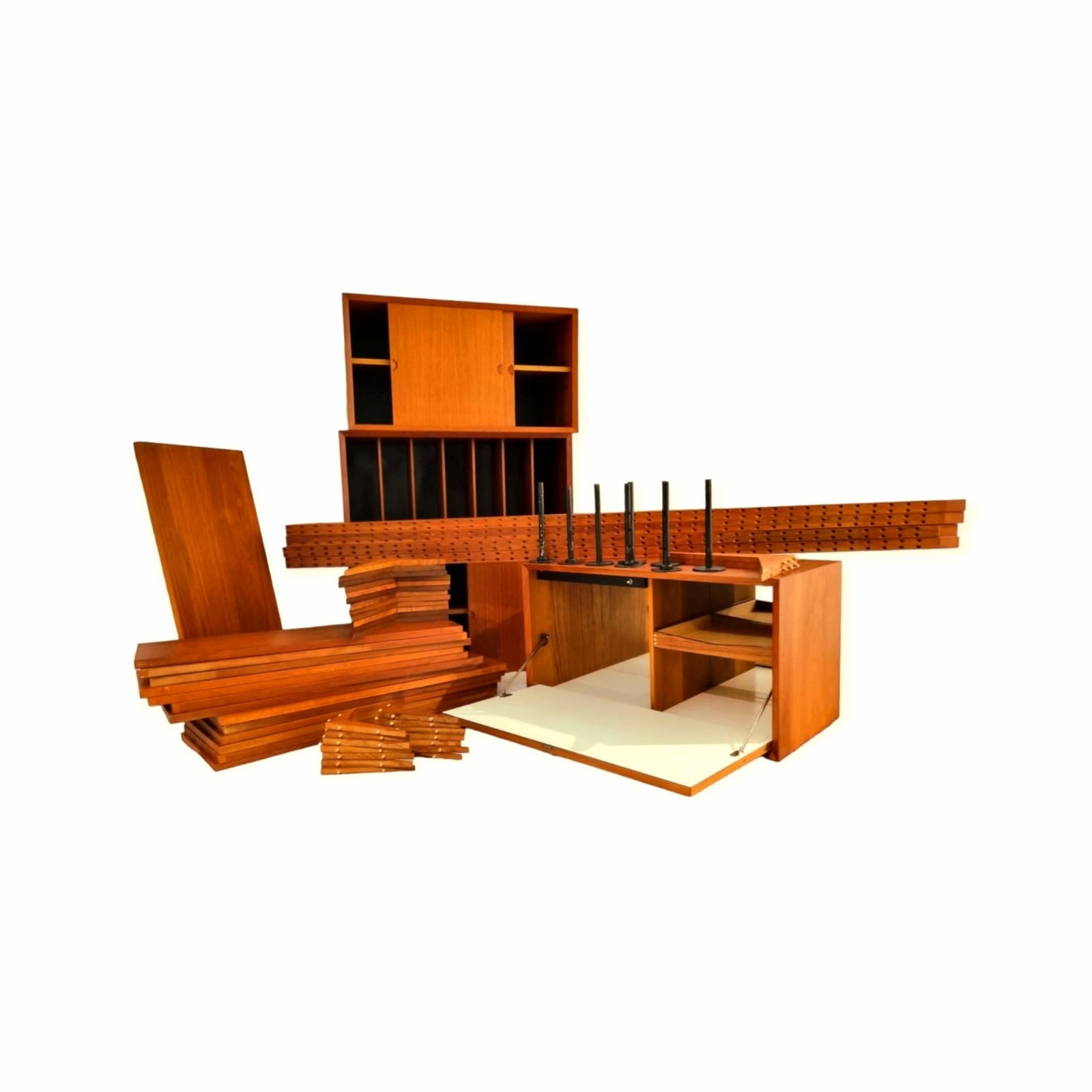 Very Rare Modular Royal Series Wall Unit In Teak By Poul Cadovius, Denmark, 1960s photo Furniture