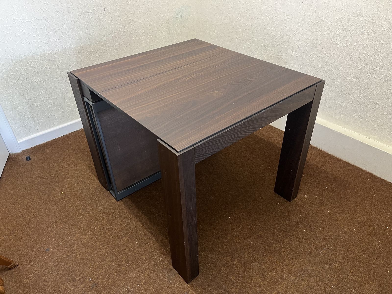 Ozzio Italia A4 Extending Table In Dark Brown Wood photo vinterior