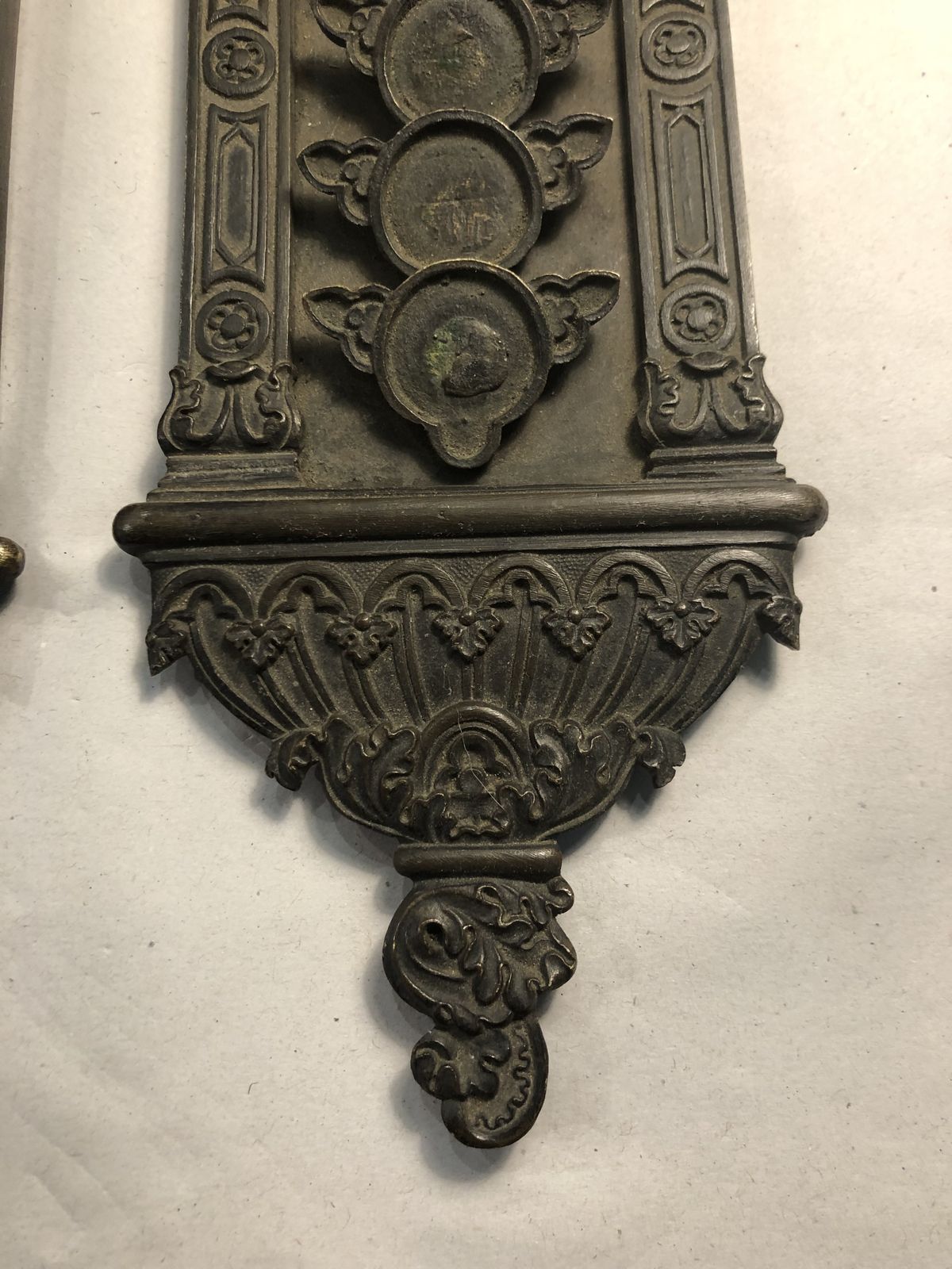 photo for sale Pair Antique Bronze Louis Philippe Card Holder And Letter Plate C19