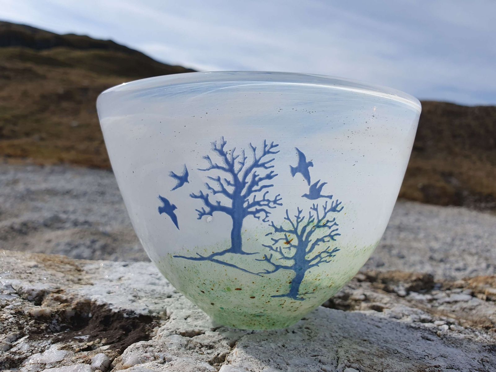 Kjell Engman For Kosta Boda, Sweden."October" Series Small Glass Vase.1980s.