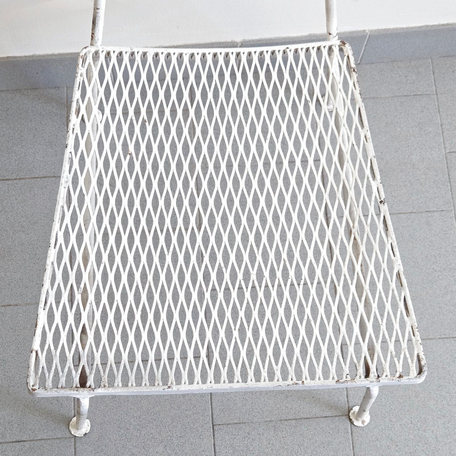 Pair Of Vintage 1950 White Lacquer Metal Chairs Dlg Mathieu Mategot 50s photo buy