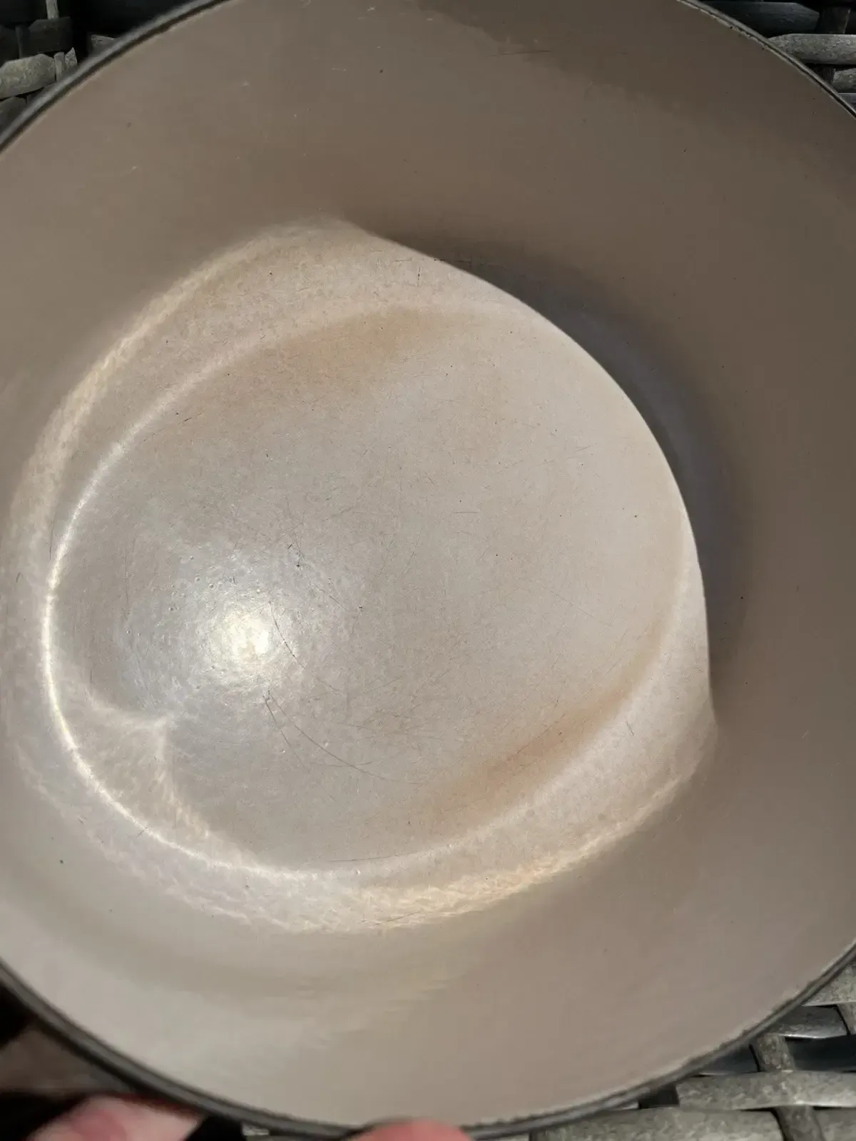 photo vinterior Large Le Creuset France Brown Enamel Cast Iron Lidded Casserole Dish Size F