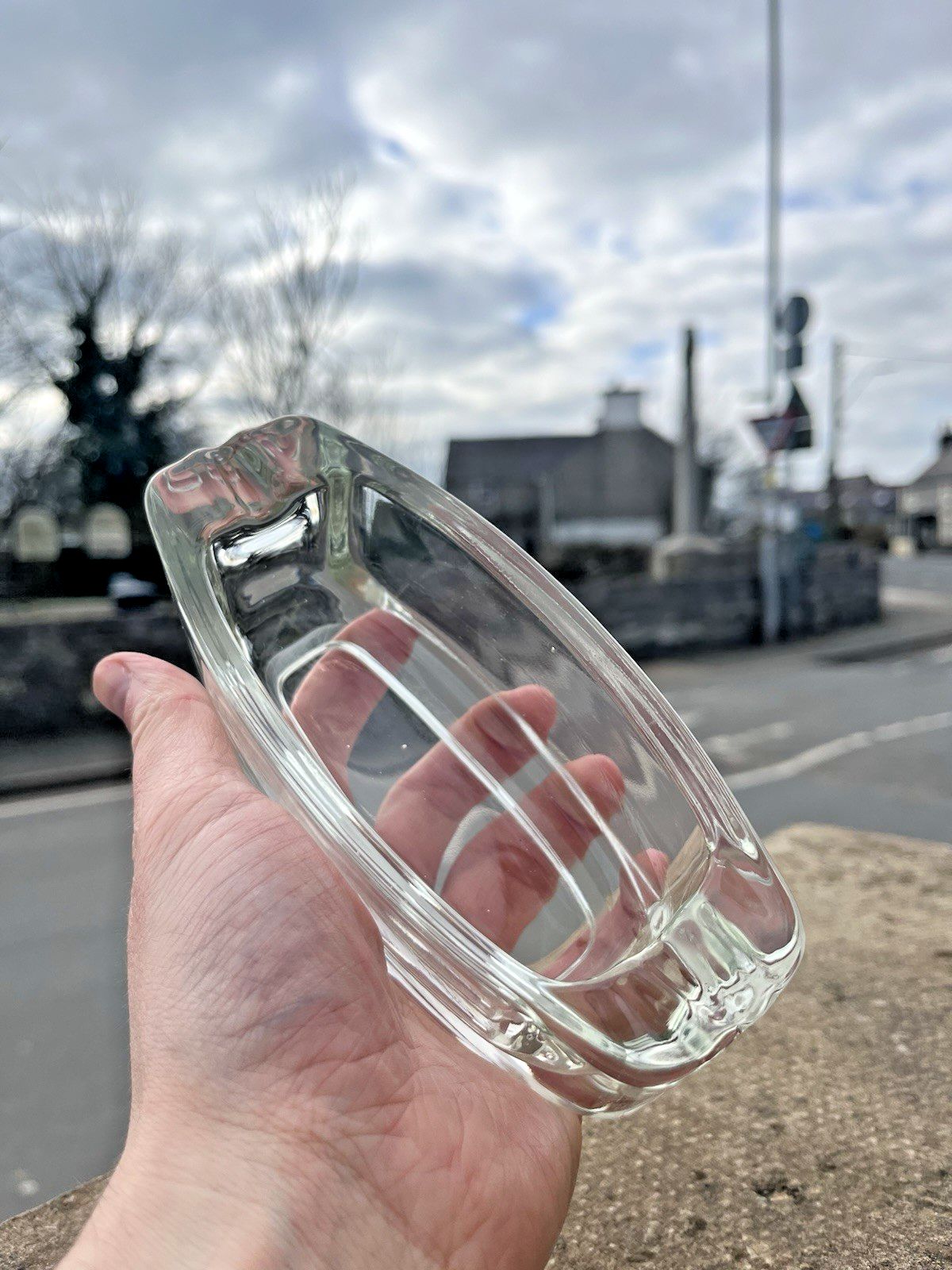 Mid Century Modern 60's Sklo Union Hermanova Hut Glass Ashtray Frantisek Peceny photo vintage
