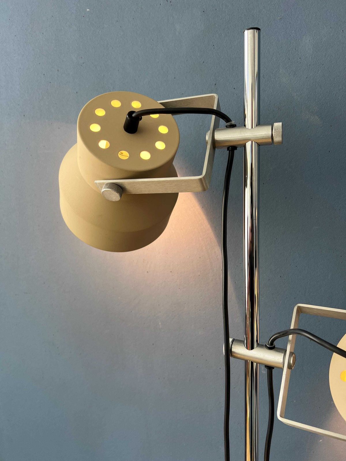 Mid Century Beige Dijkstra Space Age Floor Lamp photo Lighting