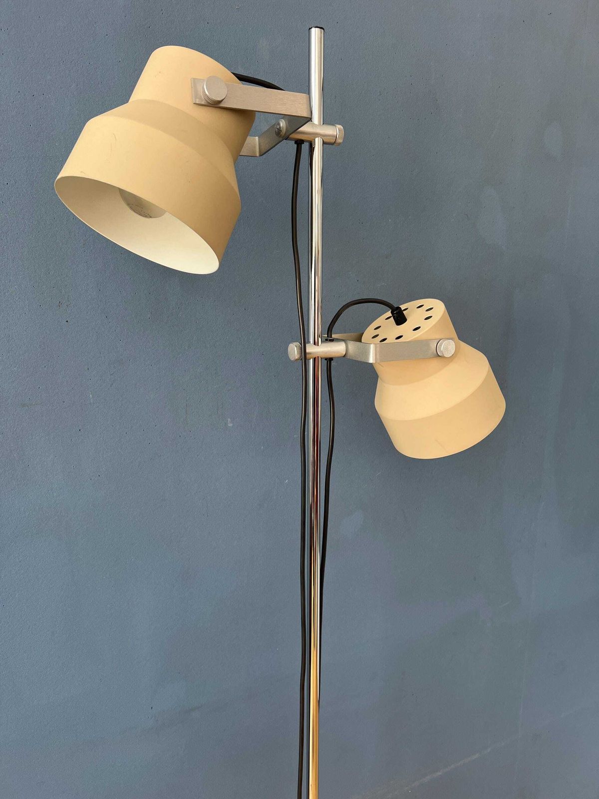 Mid Century Beige Dijkstra Space Age Vloerlamp photo vintage