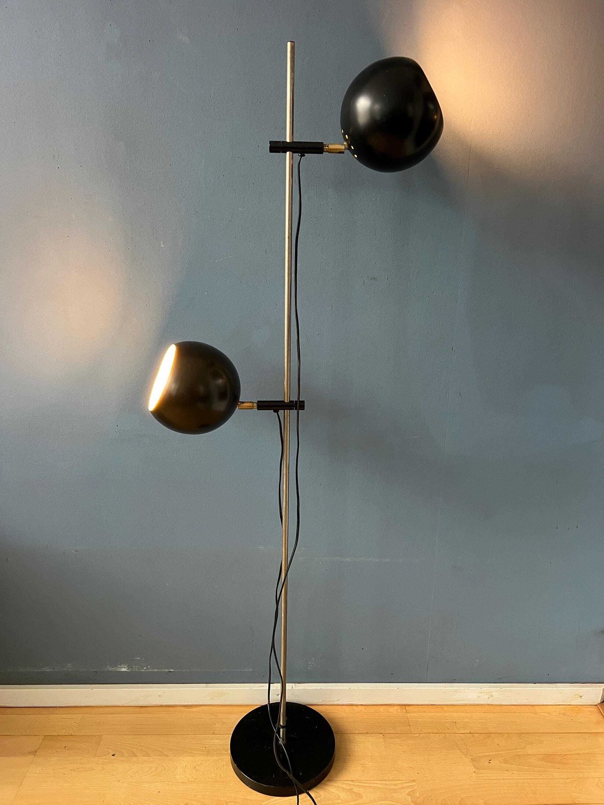 Vintage Mid Century Black Eyeball Floor Lamp photo furniture