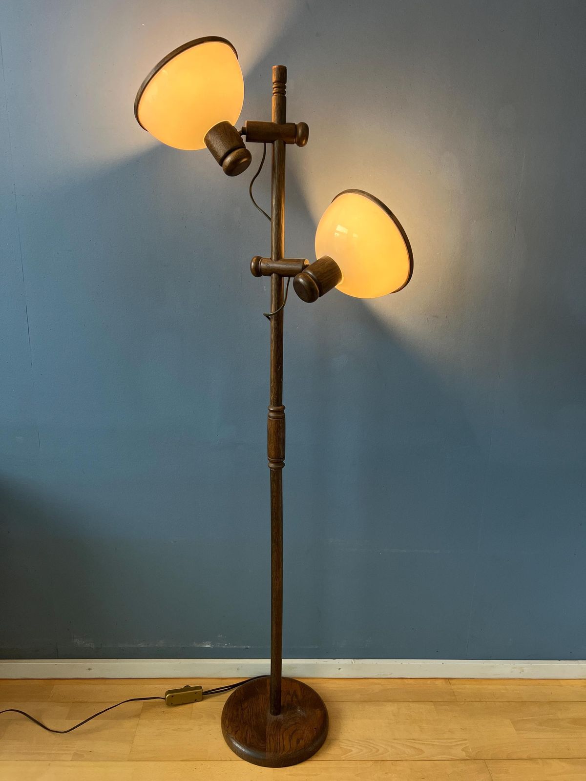 Vintage Steinhauer Houten Paddenstoellamp (Vloerlamp) photo for sale