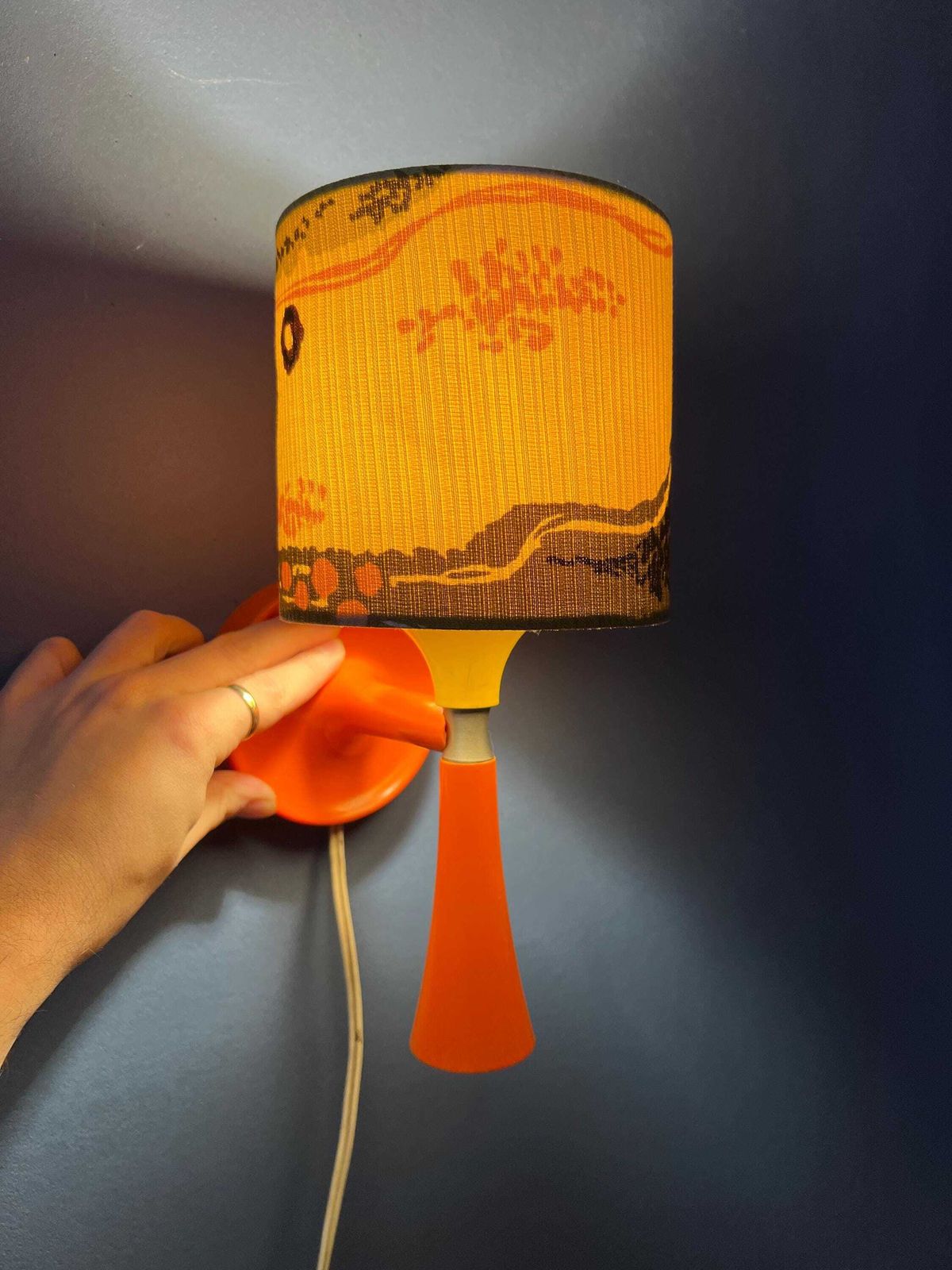 Oranje Mid Century Space Age Textielen Wandlamp photo 174.0