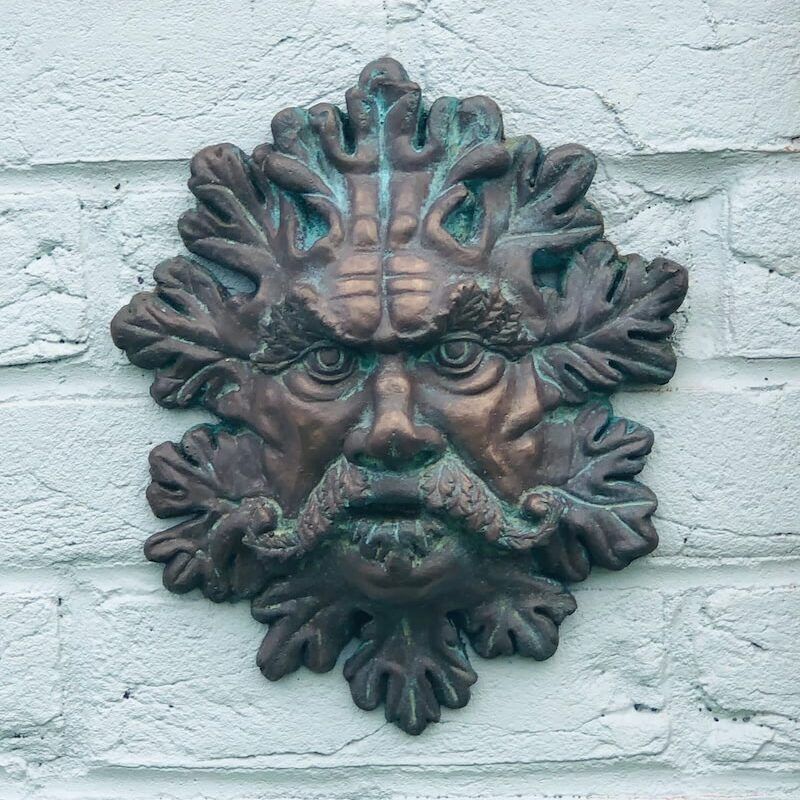 Mythological  Green Man Wall Sculpture (Bronze Resin Patina)